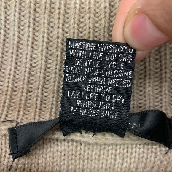 89th & Madison | Heathered Tan Open Knit Lightweight Cowl Neck Plus Size 2X - Picture 4 of 7